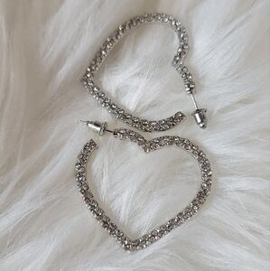 Heart hoop earrings, stainless steel earrings, heart earrings, fashion earrings